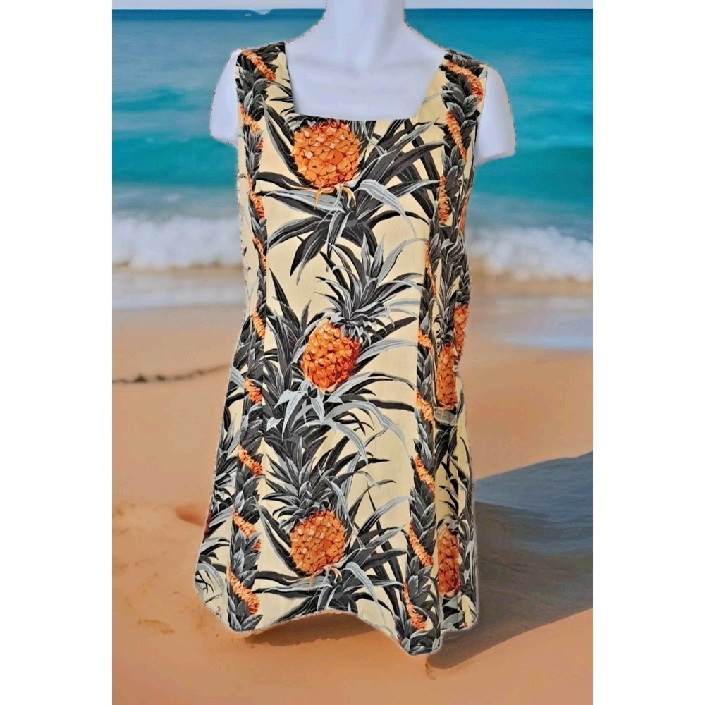 Royal Creations Hawaiian Dress 3XL‎ Pineapple Motif Tropical Beachy Resort Wear